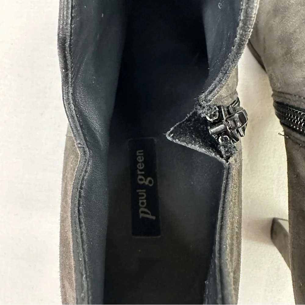 Paul Green Suede Ankle Bootie Charcoal Gray 8.5
